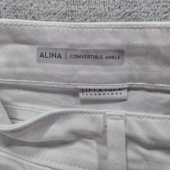 NYDJ Jeans Womens 4 Optic White Alina Convertible Ankle Lift Tuck Stretch Denim - Picture 11 of 16